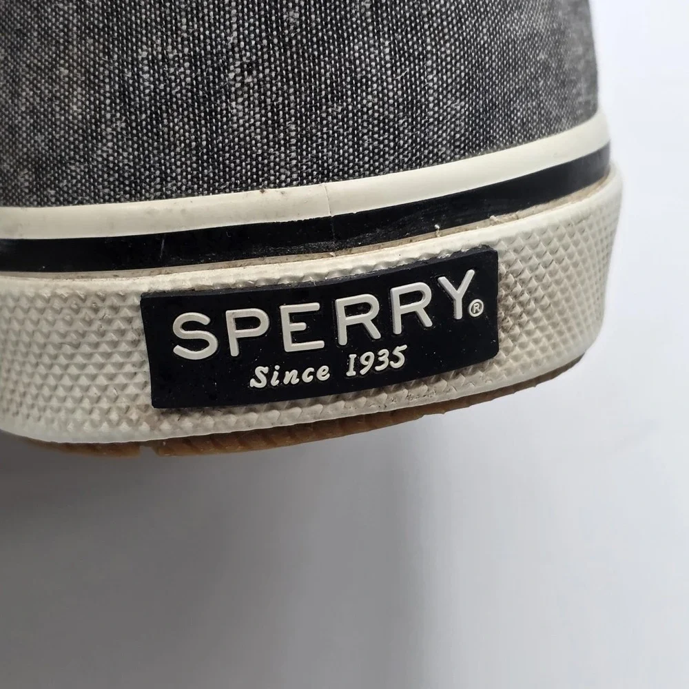 Sperry Top-Sider Shoes Mens 12 Gray Chambray Lace Up Memory Foam Casual STS18845